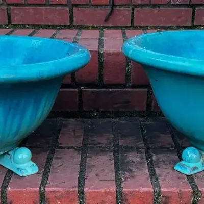 Teal Glazed TerraCotta Planter  