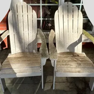 Pair of Wooden Adirondack Patio Chairs