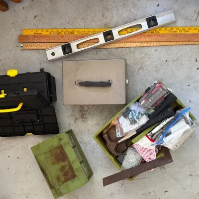 Assorted Hand Tools, Toolboxes & Hardware - Large Workshop Lot