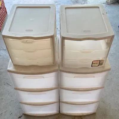 4 Sterilite Plastic Drawer Storage Organizers