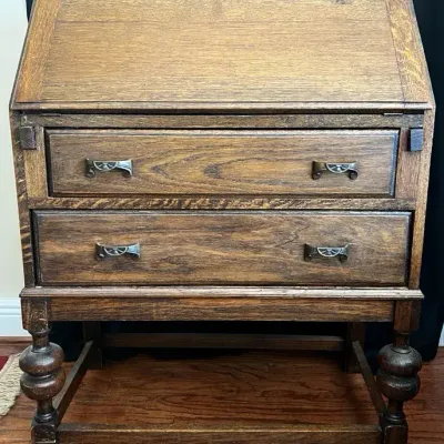 Vintage Wooden Secretary Desk 