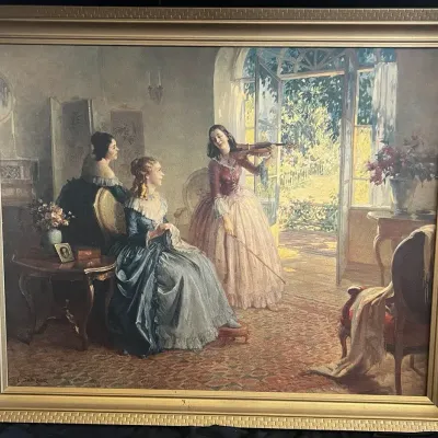 Vintage Louis Jambor “Sunshine Sonata” Framed Print 