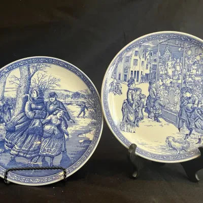 2 Spode Blue Room Collection Christmas Plates - Made in England