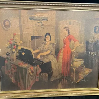 Vintage Frederic Mizen “Reminiscing” Framed Print 