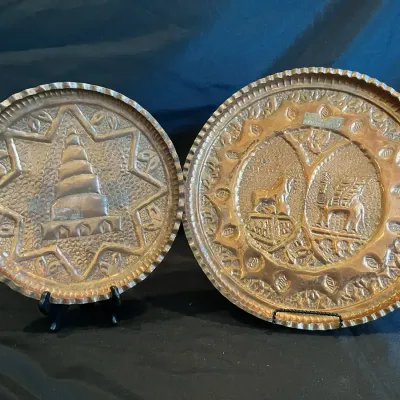 Vintage Hand Hammered Copper Plates