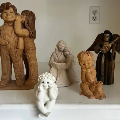 Clay And Wooden Handcrafted Figures 