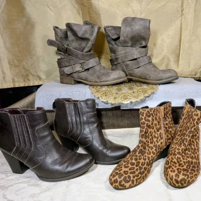 3 PAIR Ladies' Ankle Boots 