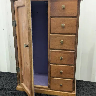 Vtg. Wooden Jewelry Box 