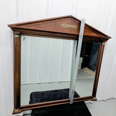 Lg. Cherrywood-framed Mirror w/ Bronzed Trim 