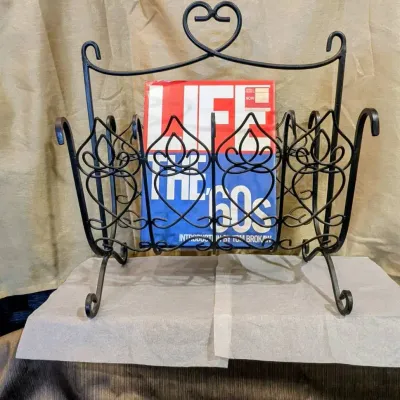 Blk. Metal Magazine Holder + "LIFE: THE 60s" Book 