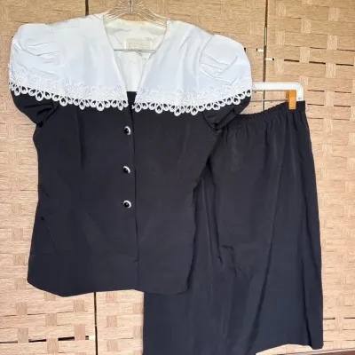 Michael Marcella Ltd. 2-pc. B&W Outfit with Rhinestone Buttons