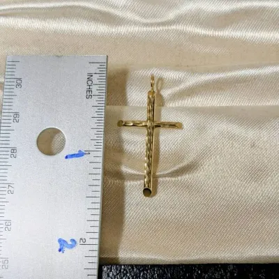 14K Yellow Gold Cross Pendant 
