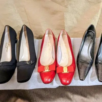 2 PAIRS Ferragamo + 1 Stuart Weitzman Designer Shoes