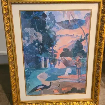 26" x 32" Framed Tahitian Print by Gauguin