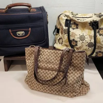 (3) Travel Totes/Handbags (Liz Claiborne, Antler, MaggiB) & (1) Cosmetic Bag