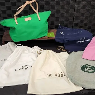Kate Spade "Kennedy Park" Emerald Green Tote & Drawstring Designer Dust Bags