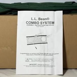 L.L. Bean lawn game Combo System in original cardboard box, complete with green carrying bag and instruction manual.