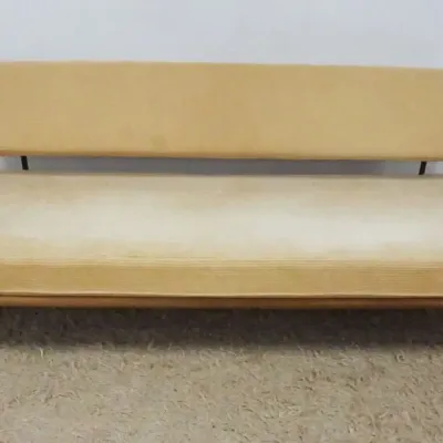 Sale Photo Thumbnail #213: 1212	VINTAGE MID CENTURY MODERN SOFA DAY BED W/TUBULAR METAL LEGS & BACK SUPPORT, FOAM IS STIFF, APPROXIMATELY 79 IN X 32 IN X 29 IN HIGH																																																																																																																						