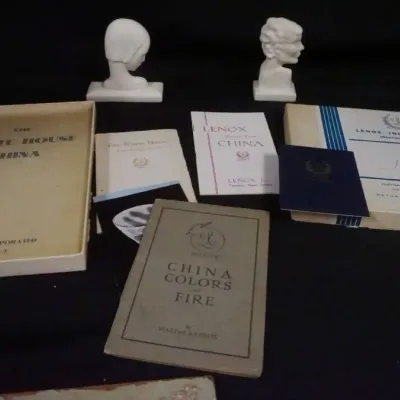 Sale Photo Thumbnail #38: 1038	LENOX ART DECO FLAPPER PORCELAIN SILHOUETTES & EARLY LENOX BOOKS INCLUDING WHITE HOUSE CHINA																																																																																																																																																														