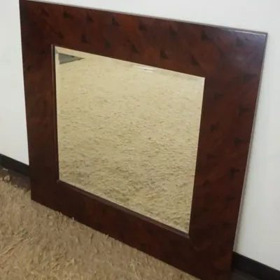 Sale Photo Thumbnail #205: 1204	HICKORY & WHITE *GRAMERCY* BEVELED EDGE ART DECO STYLE HANGING MIRROR, APPROXIMATELY 43 IN X 43 IN																																																																																																																																																								