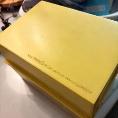 Sale Photo Thumbnail #211: Vintage 1971 Betty Crocker Recipe Card Library yellow plastic storage box.