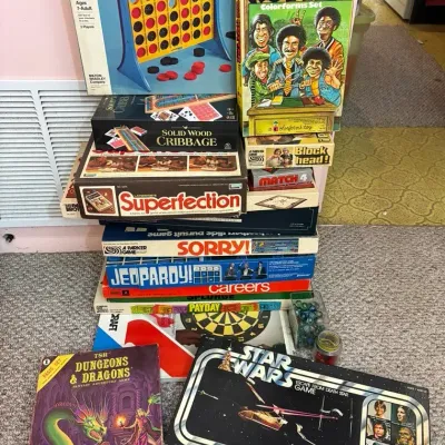 Vintage Board Game Collection: Kenner Star Wars Escape From Death Star, TSR D&D Basic Set, Connect 4