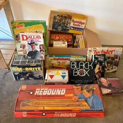 Retro Tabletop & Family Board Game Collection (Lite-Brite, Rebound, MasterMind)
