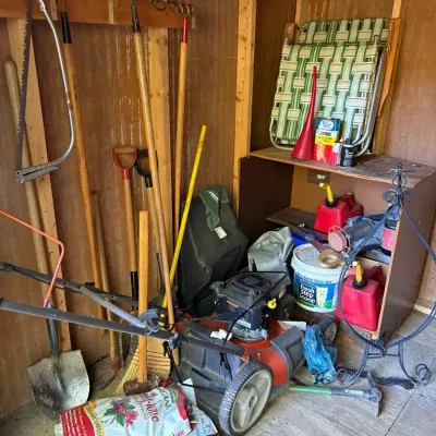 Husqvarna 6021P Lawn Mower, Shovels, Rakes & Garden Supplies Lot