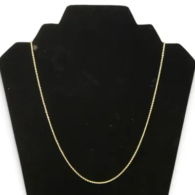 14k Gold Rope Chain Necklace (24 Inch) (2.41 Grams)
