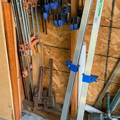 Large Lot Of Bar Clamps And Pipe Wrenches 