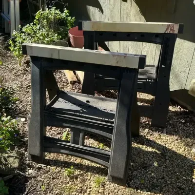 Set Of 2 Stanley Adjustable Sawhorses 