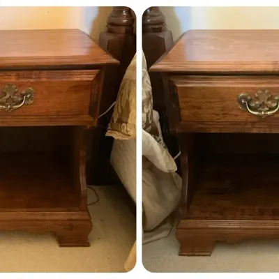 Elegant Vintage Wood Nightstands