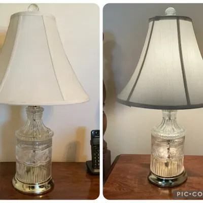 Elegant Floral Cut Crystal Table Lamps 26.5"h