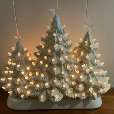 White Ceramic Light Up Christmas Tree (16 x 14)