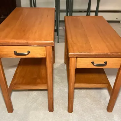 Two Offset End Tables (Larger 28 x 14.5 x 24)