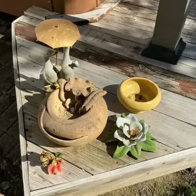 Garden Decor With Fountain Bowl 