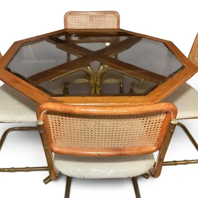 Glass Top 1980’s Kitchen Table (41 x 29)