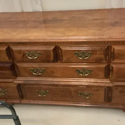 Medium Finish Colonial-Style Low Dresser