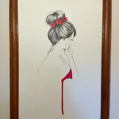 Rongrong DeVoe “Bun Flower Girl” Print on Canvas (21 x 30)