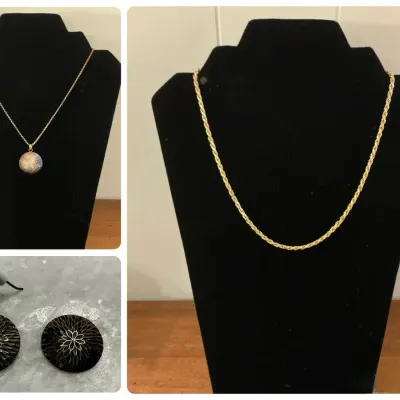 Sterling Silver Necklace & Earring Set + Gold Vermeil Sterling Necklace 