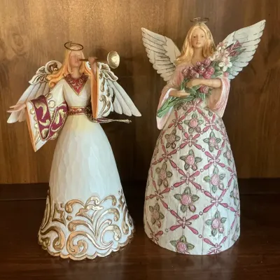 Jim Shore Rejoice & With Prayer All Things Are Possible Angels