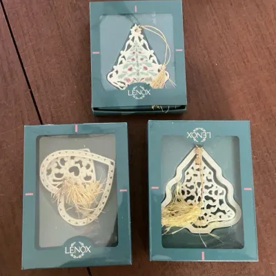 Lenox Filagree Heart & Tree Ornaments