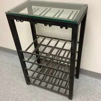 Metal And Glass Wine Rack