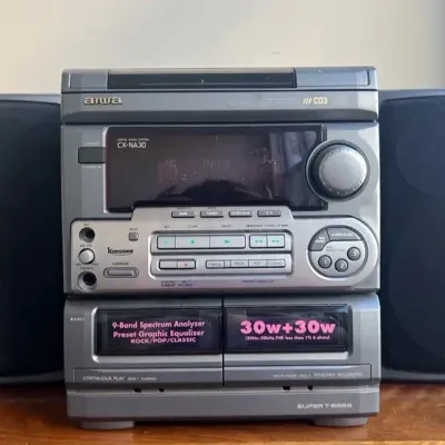 Aiwa CX-NA30 Shelf Stereo System W/Speakers (3)