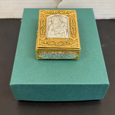 Vatican Library Collection Gold & Silver Plated Trinket Box