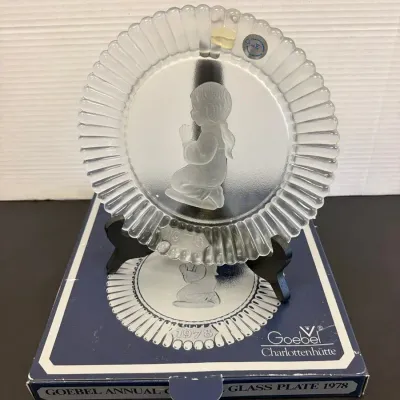 Goebel Annual Crystal Glass Plate 1978 First Edition