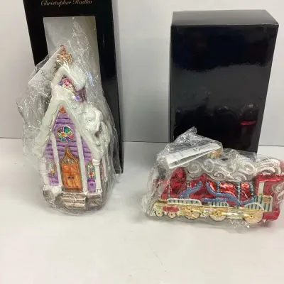 Radko “Midnight Blessings” And “Locomotion” Ornaments (2)