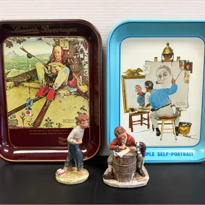 Norman Rockwell Collectibles - Trays & Figurines (4)