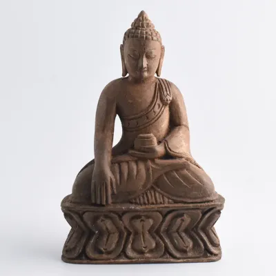 Vintage / Antique Tibetan Carved Wooden Buddha Figure