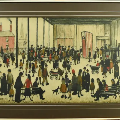 Laurence Stephen Lowry, Punch and Judy Vintage Framed Original Lithograph 